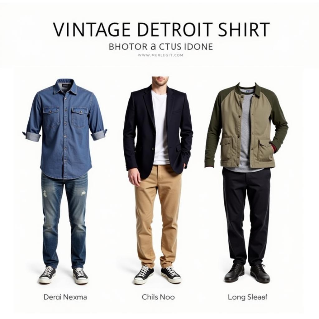 Different ways to style a vintage Detroit shirt for various occasions, showcasing its versatility.