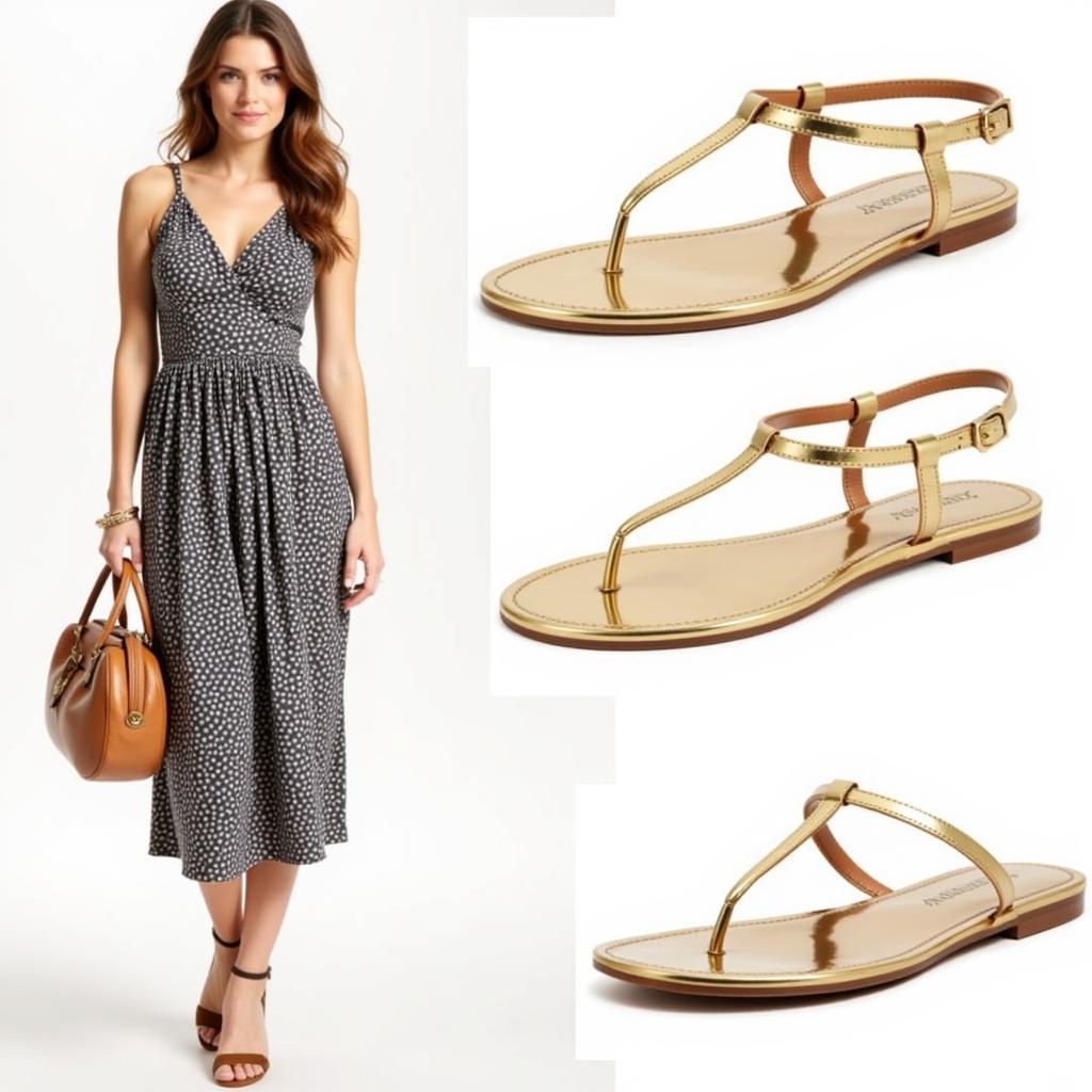 Stylish Metal Flip Flops with a Summer Outfit