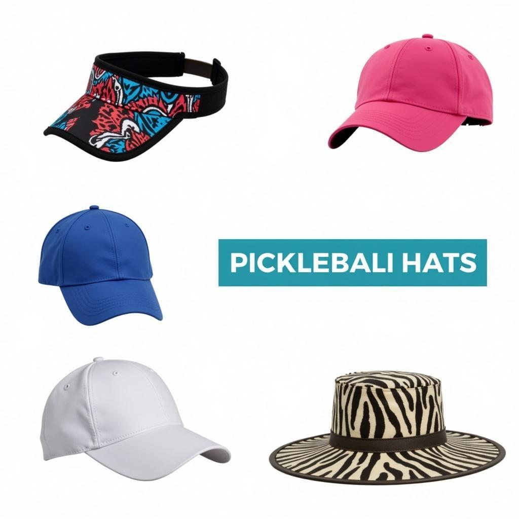 Stylish pickleball visors and caps for women showcasing different designs