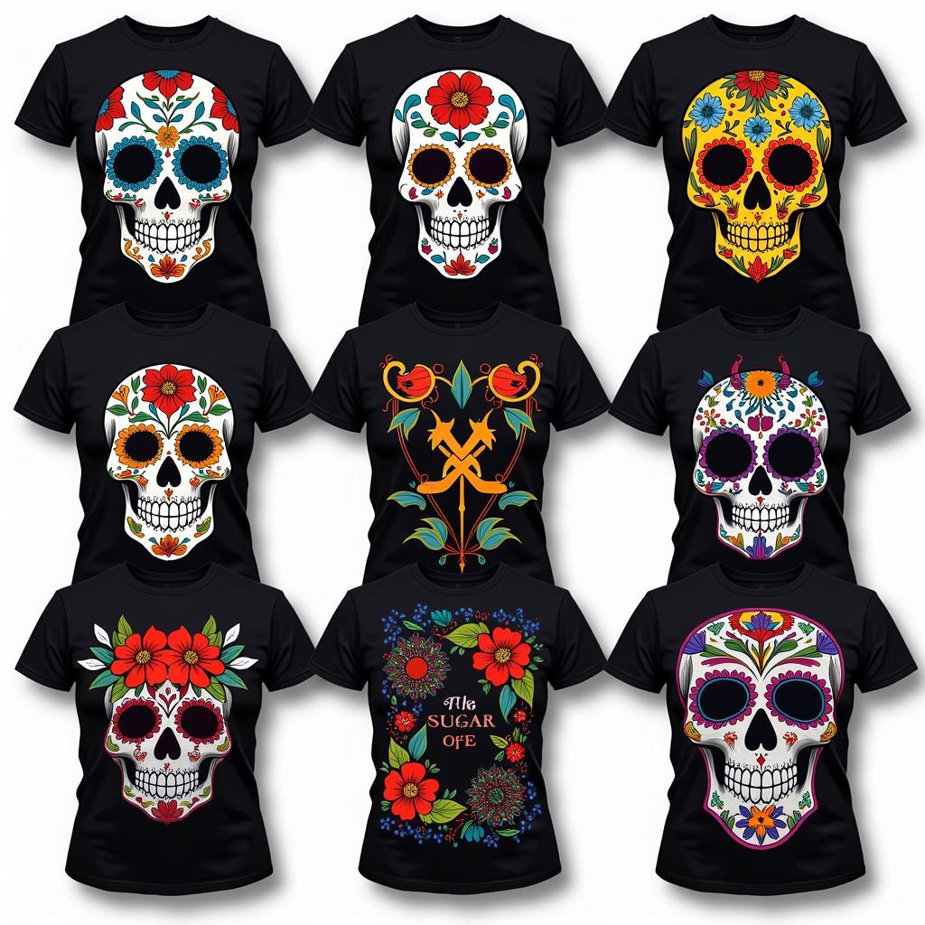 Variety of Sugar Skull Shirt Designs for Women