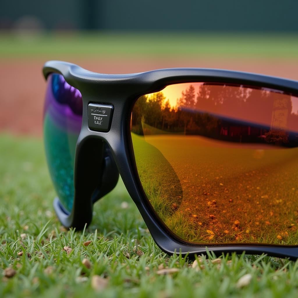 Close-up view of Tatis's sunglasses highlighting the lens technology