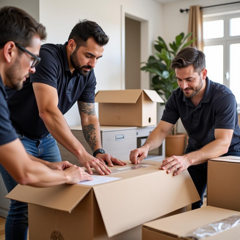 TBS Partners Moving Team Carefully Packing Items