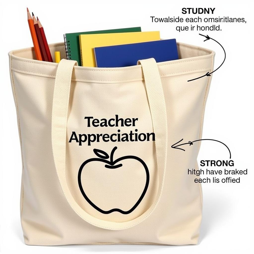 Durable Canvas Teacher Appreciation Tote Bag