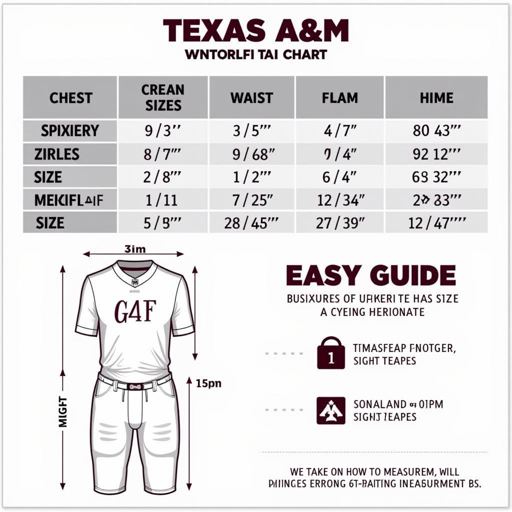 Texas A&M Youth Jersey Sizing Guide