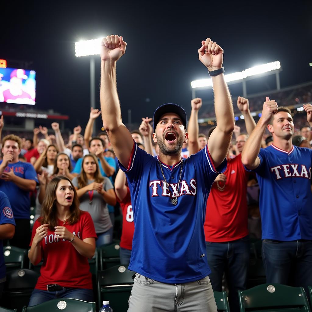 Texas Rangers Fans Cheering in the Stands