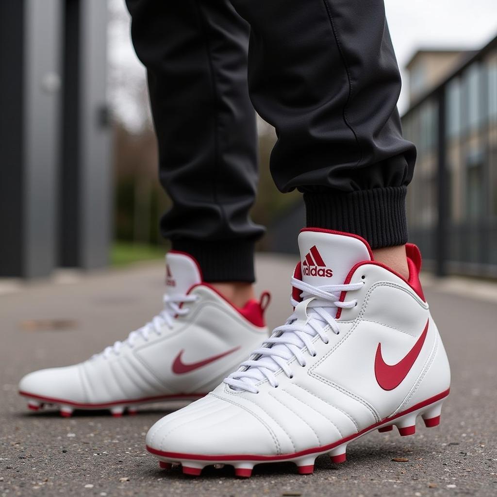 Tiempo White Red Boots for Casual Off-Field Style