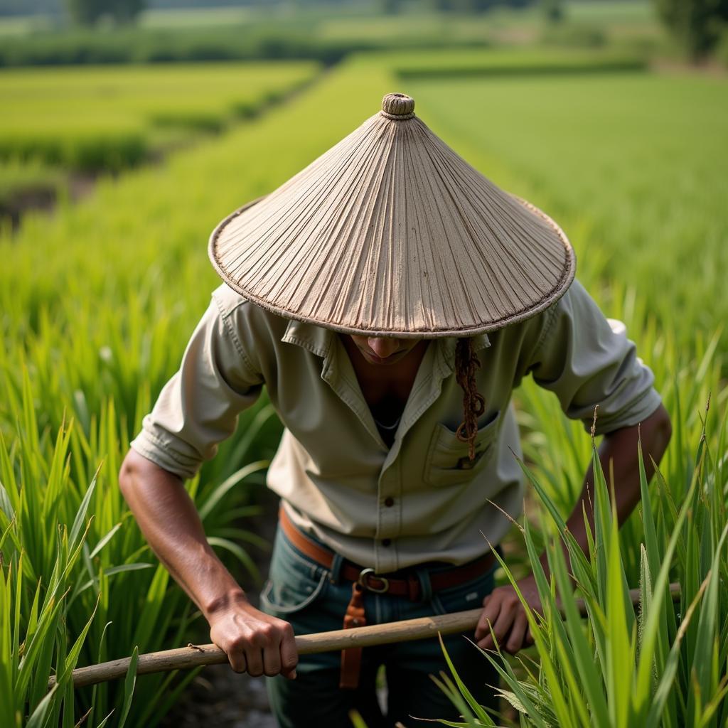 Traditional Rice Hat Worn by Farmers