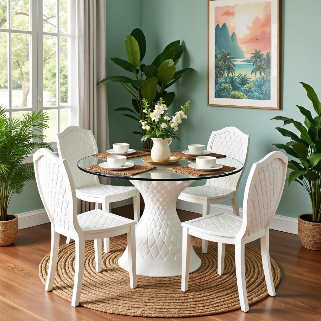 Tropical Dining Room with Pineapple Chairs