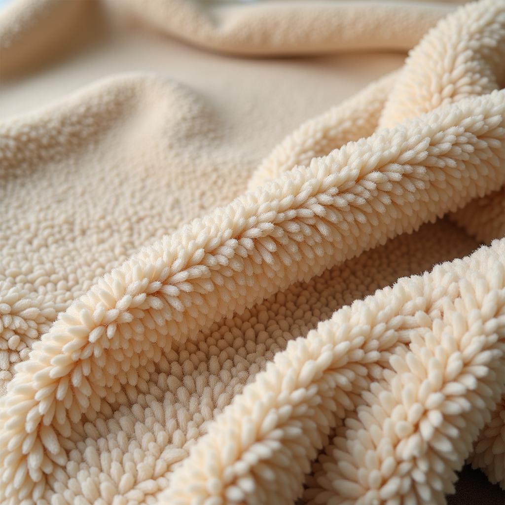 Close-up view of truck fleece fabric showing its texture and thickness