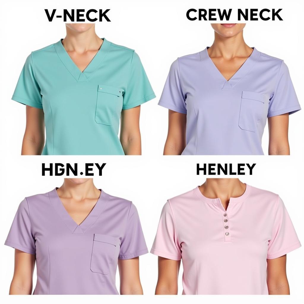 Comparing Different Necklines for Tshirt Scrub Tops