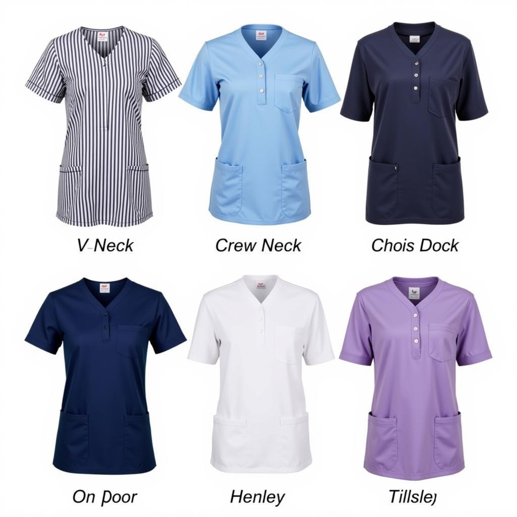 Various Styles of Tshirt Scrub Tops