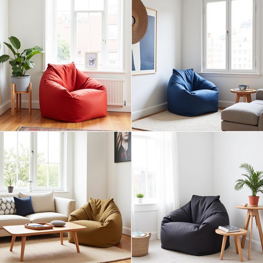 2-Person Bean Bag Chairs in Various Interior Design Styles