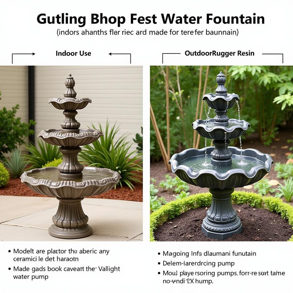 Two-Tiered Water Fountain: Indoor vs. Outdoor