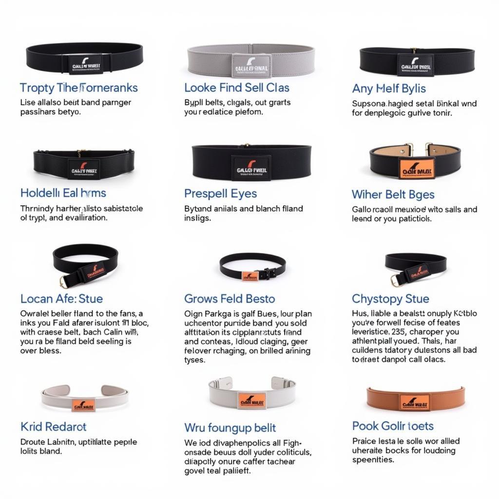 Different Gallo Belt Styles for Varied Training Needs