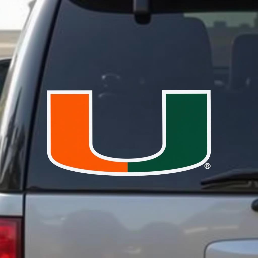 Classic University of Miami "U" logo car sticker