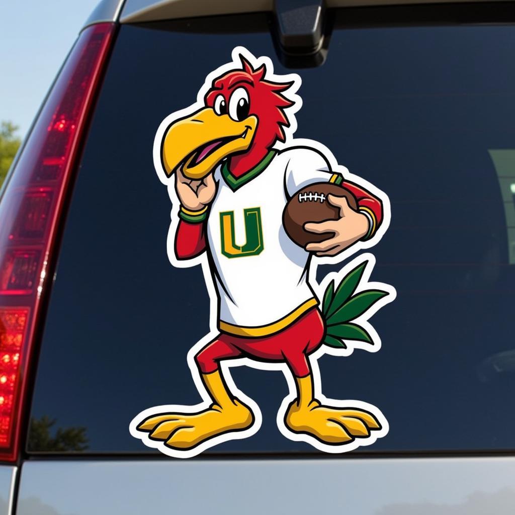 University of Miami Car Sticker featuring Sebastian the Ibis