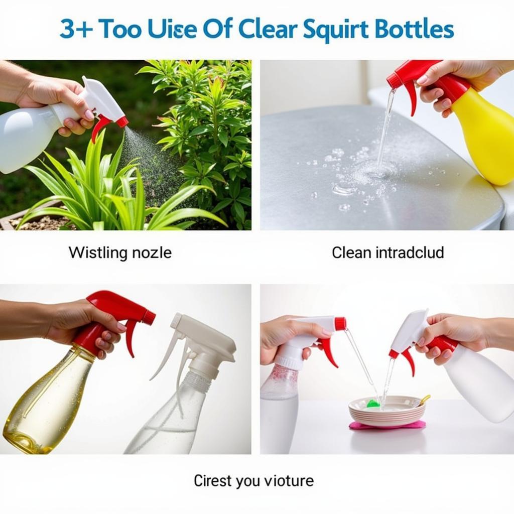 Using clear squirt bottles for gardening and cleaning tasks