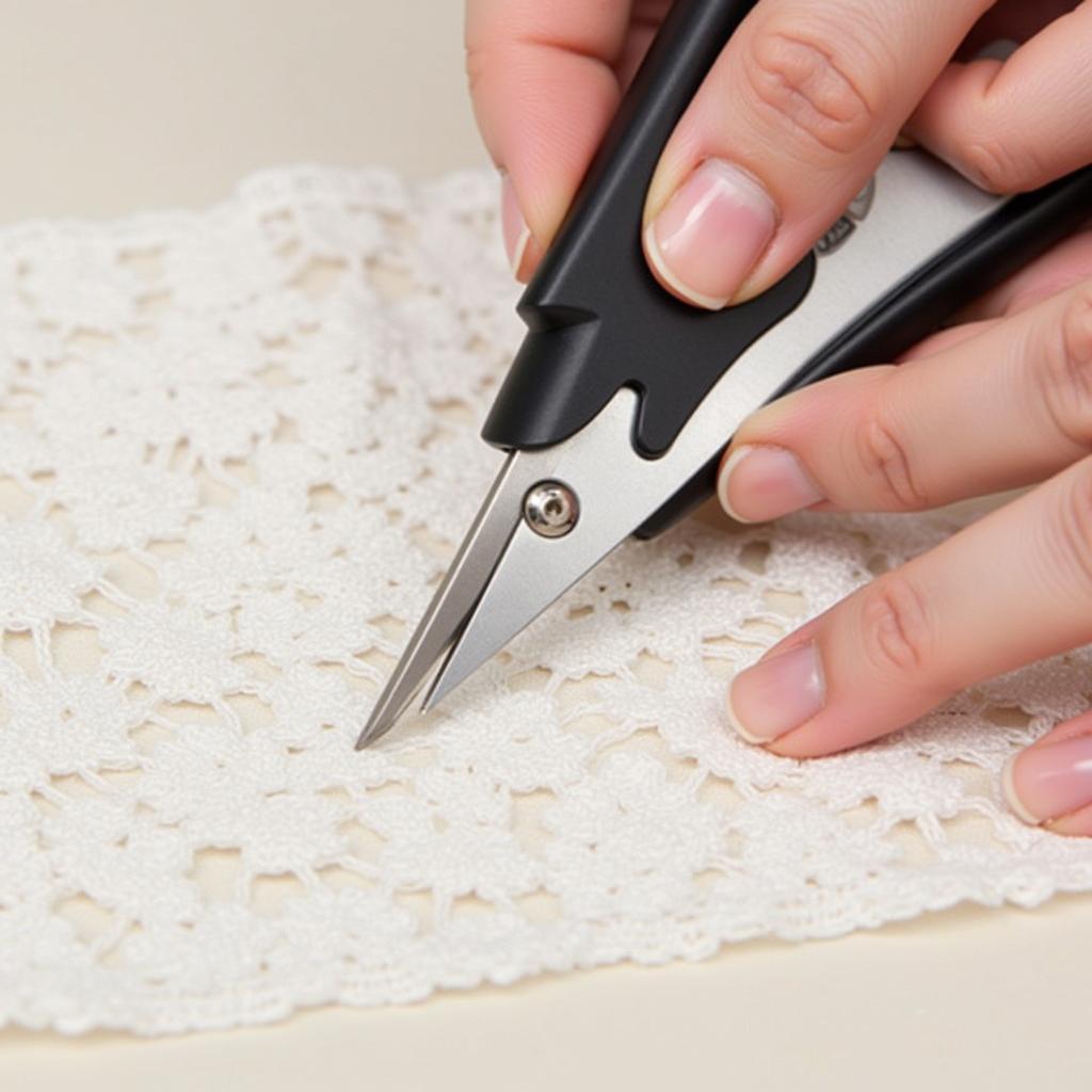 Using Scissors-Type Seam Cutter on Delicate Fabric