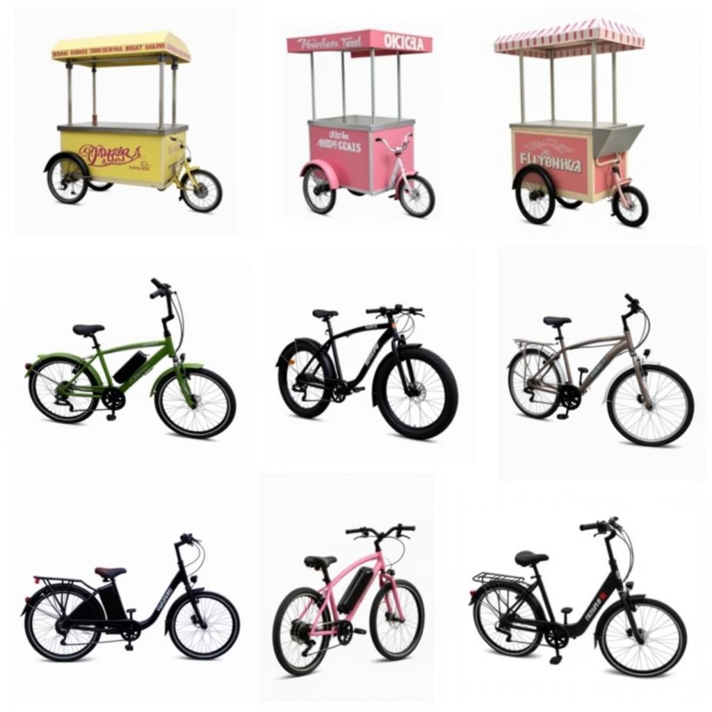 Different types of ice cream bike carts available for purchase