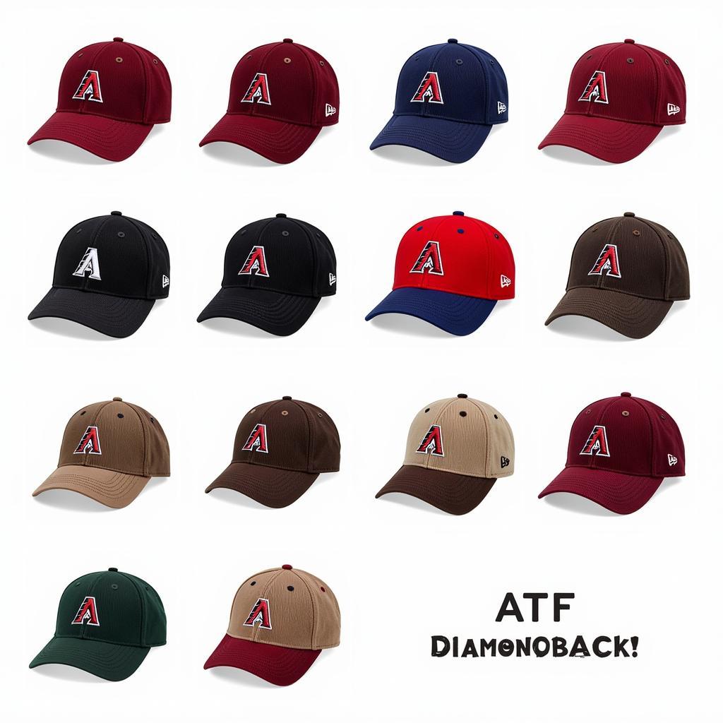 Different styles and colors of corduroy diamondbacks hats