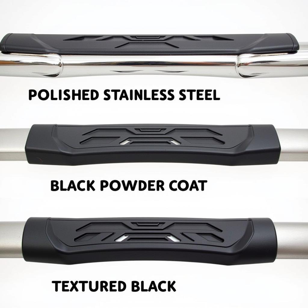 Different finishes available for magnum step bars