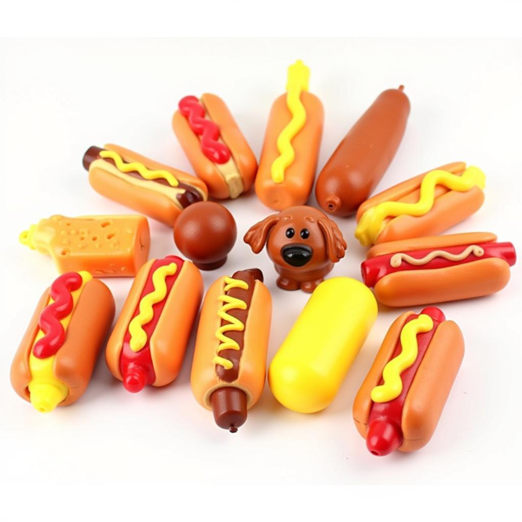 Various Plastic Hot Dog Toys