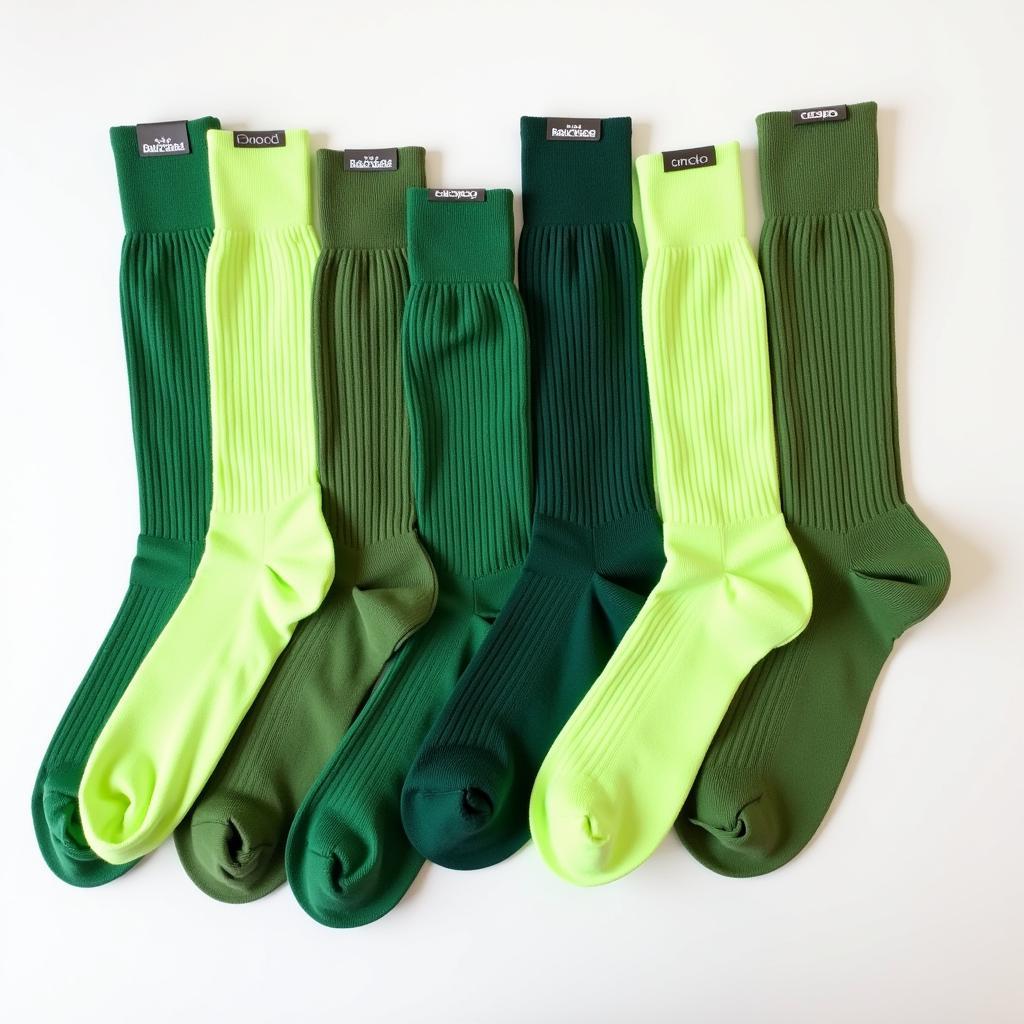 Various Shades of Green Baseball Socks