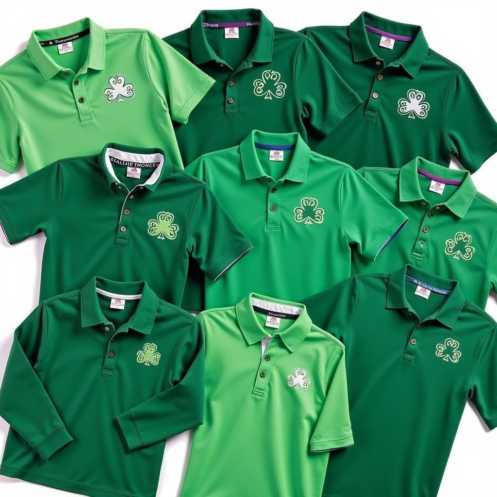 Various Shamrock Polo Shirt Designs