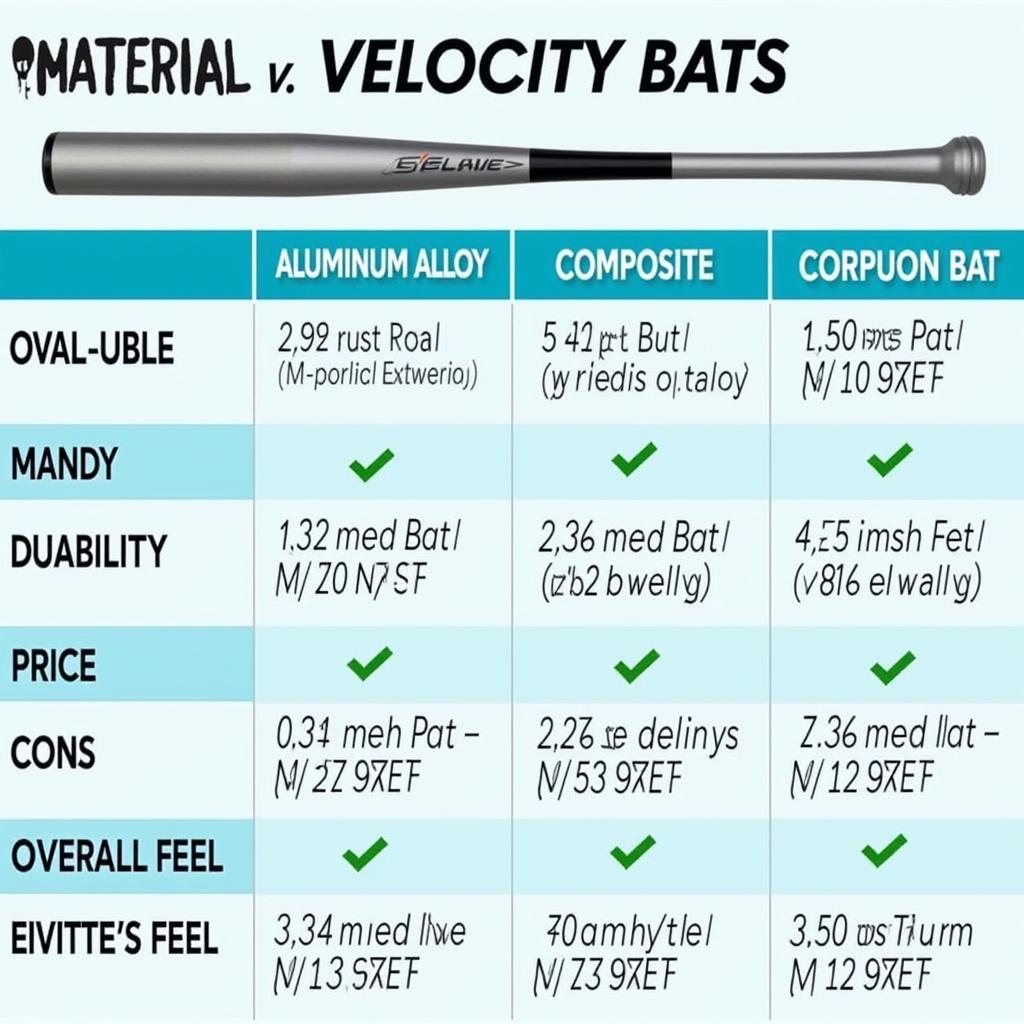 Velocity Bat Material Comparison Chart