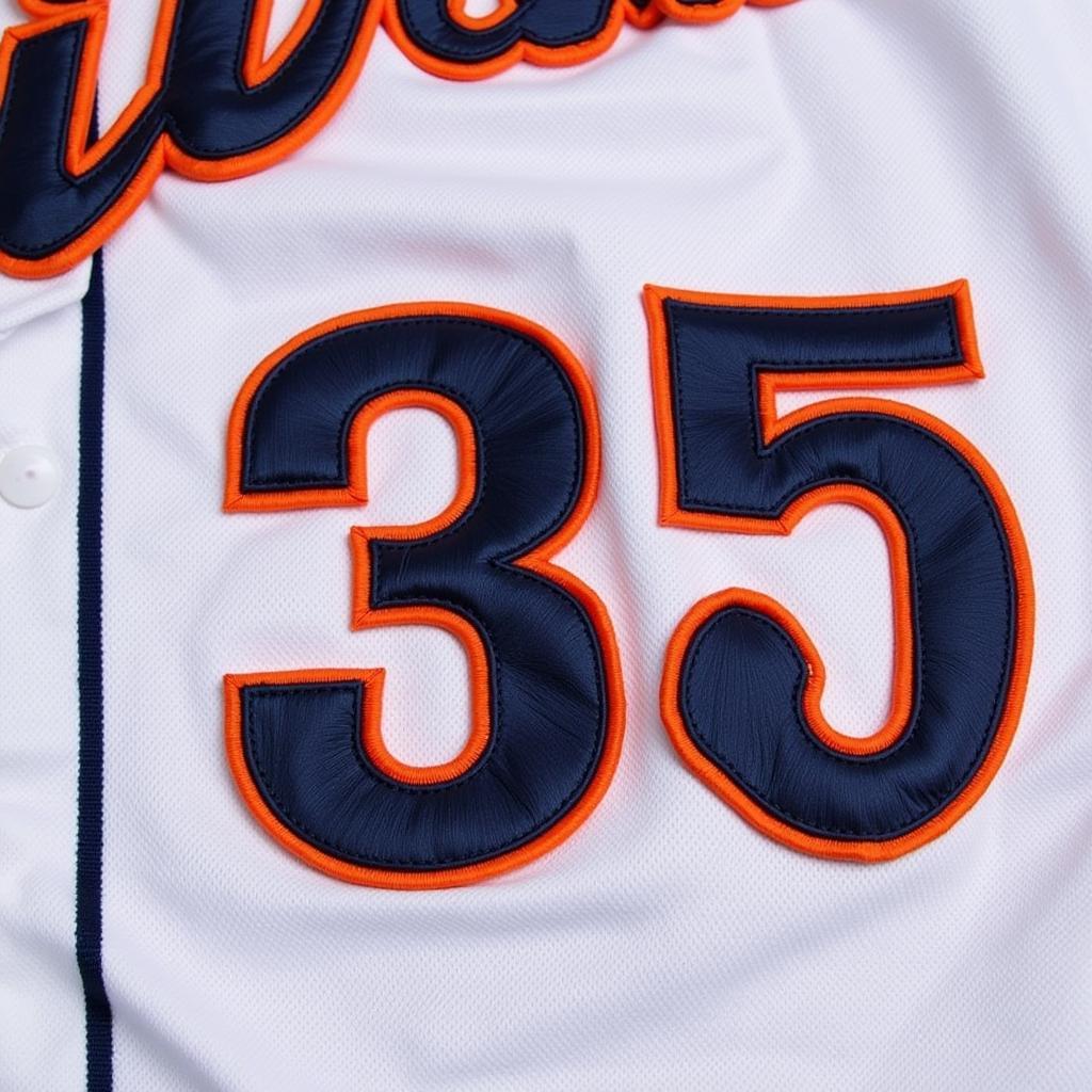 Close-up of a Detroit Tigers Verlander Jersey