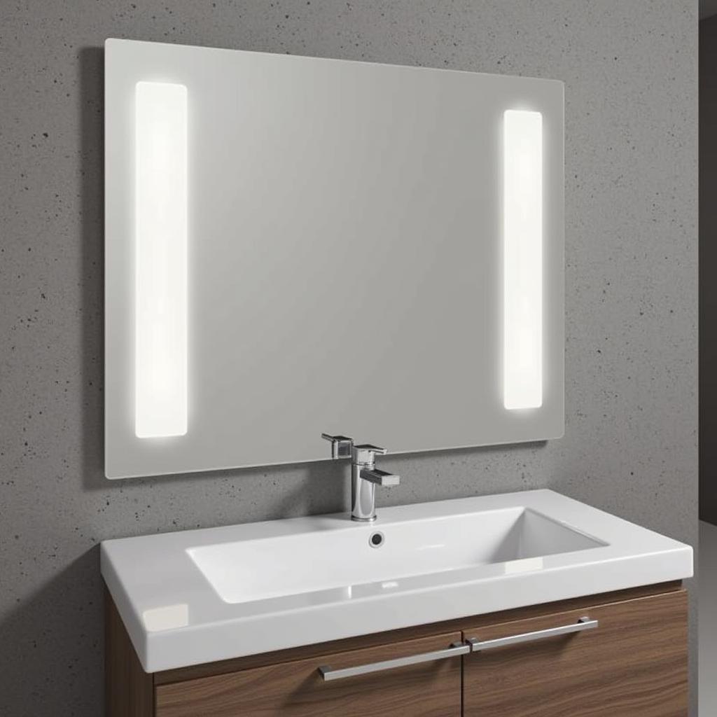 Modern Bathroom Design with Vertical Light Bars