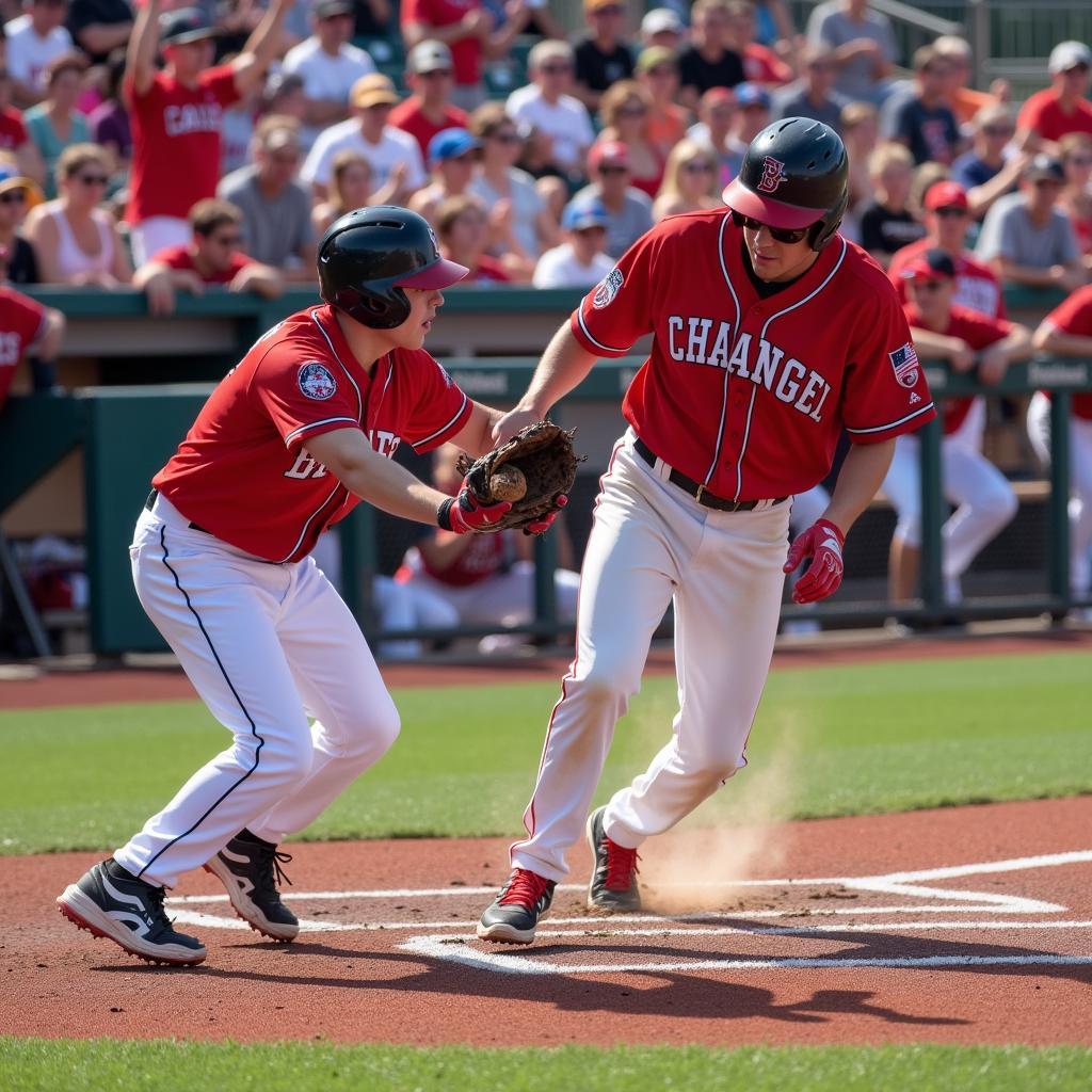 Veterans Day baseball game action in Las Vegas