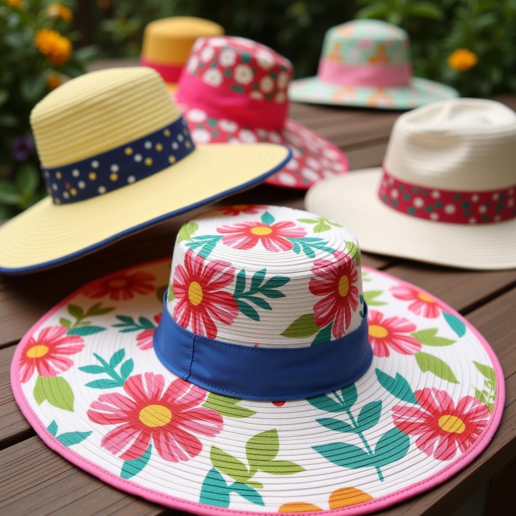 Vibrant Floral Print Sun Hats for Spring 2024