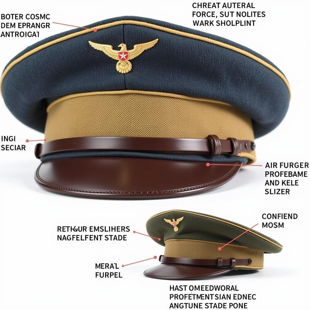 WWII Era Vintage Air Force Hat Details