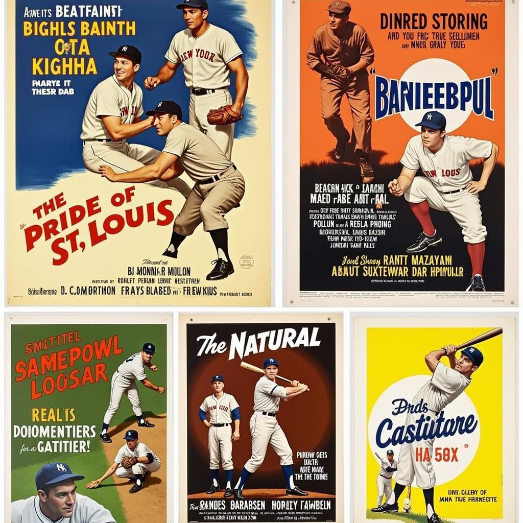 Vintage Baseball Movie Posters from the Golden Age of Hollywood