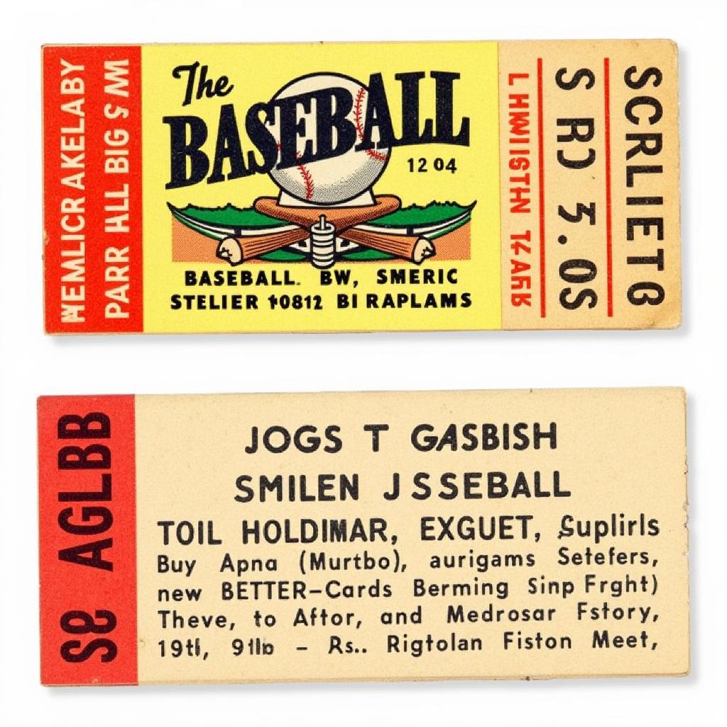 Vintage Baseball Ticket Stub from the 1950s