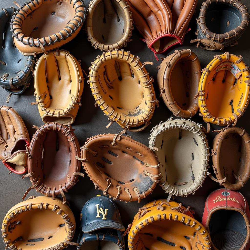 A Collection of Vintage First Baseman's Mitts