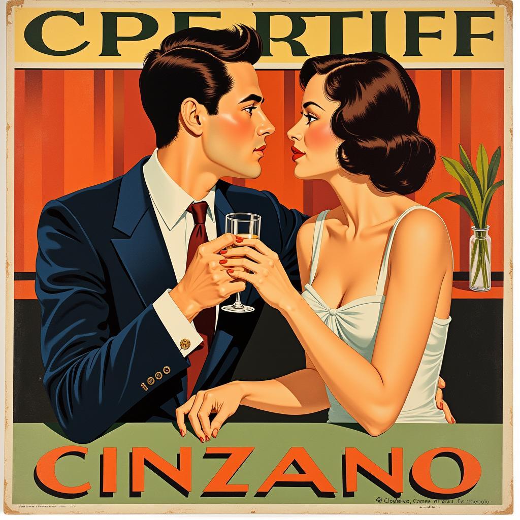 Vintage Aperitif Cinzano Poster - Original Print