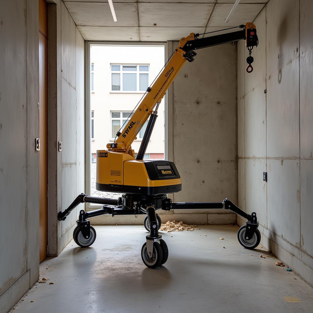 Walk-Behind Crane Maneuvering in a Tight Space