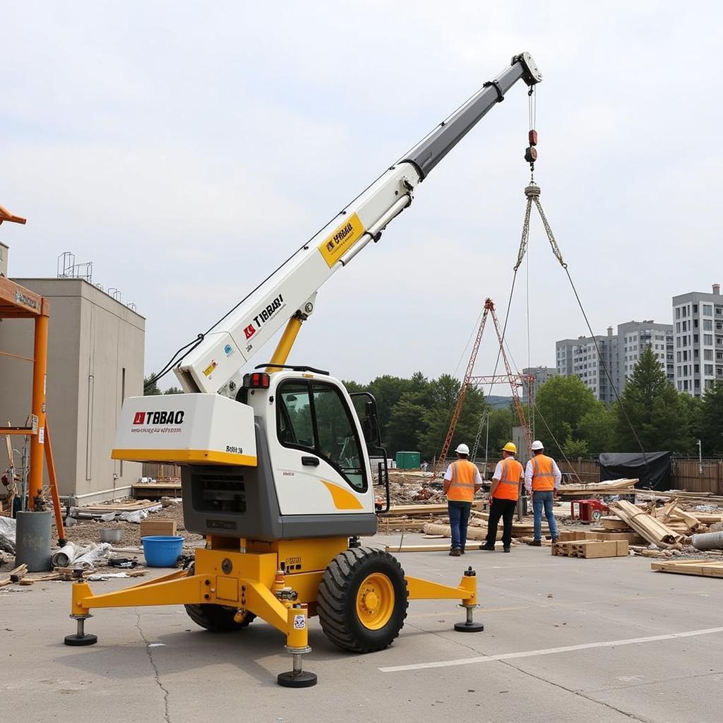 Walk-Behind Crane on Construction Site