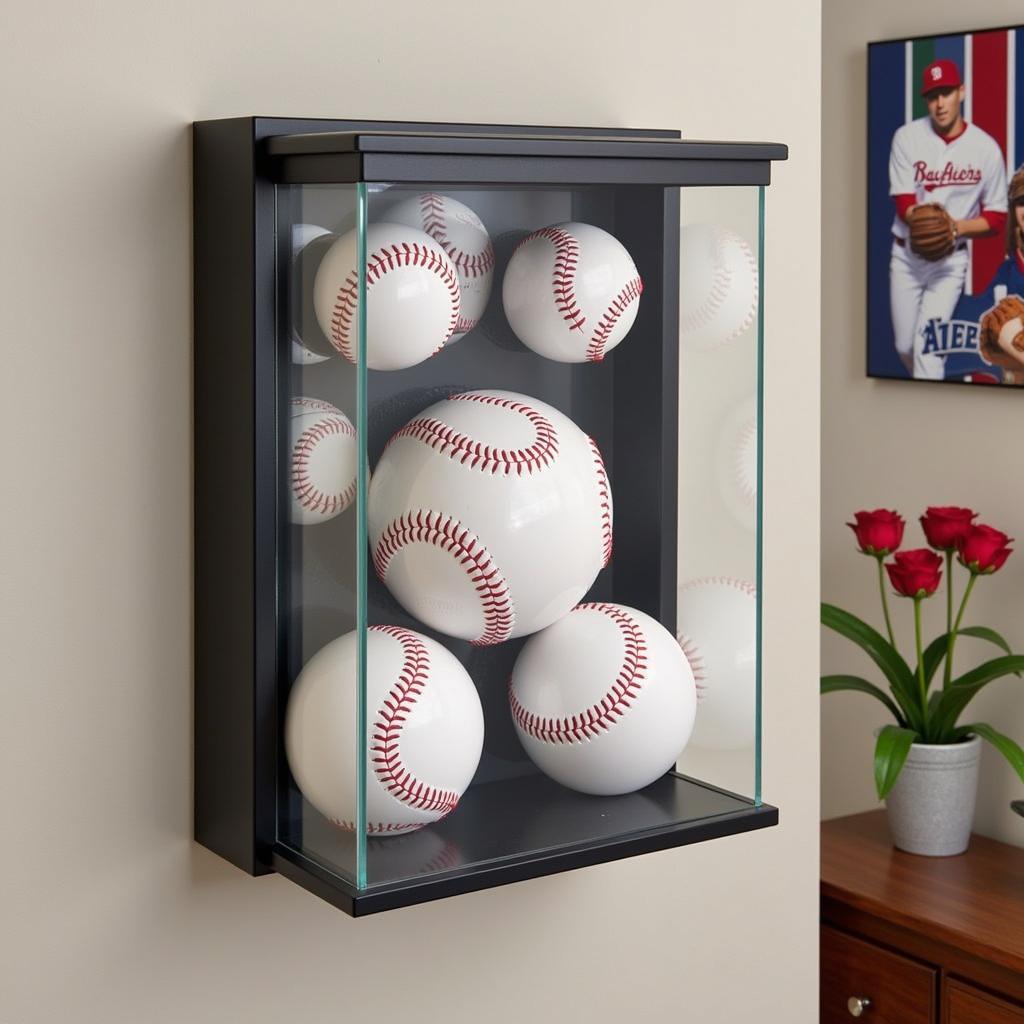 Wall-Mounted Baseball Display Case