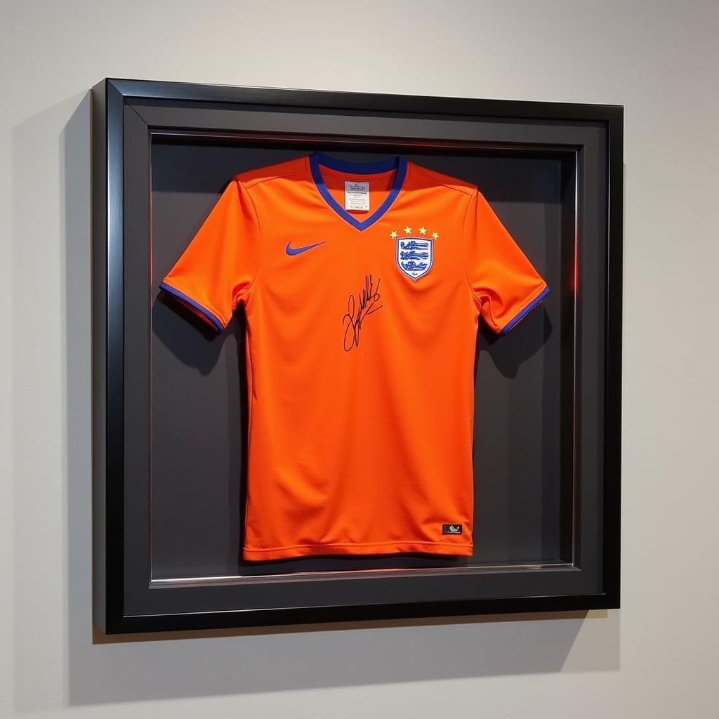 Wall-Mounted T-Shirt Display Box with Sports Jersey