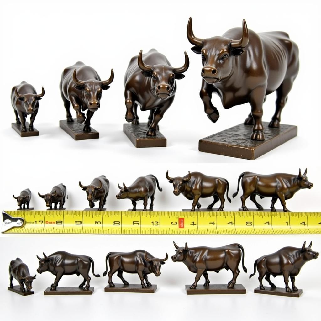 Different Sizes of Wall Street Bull Replicas