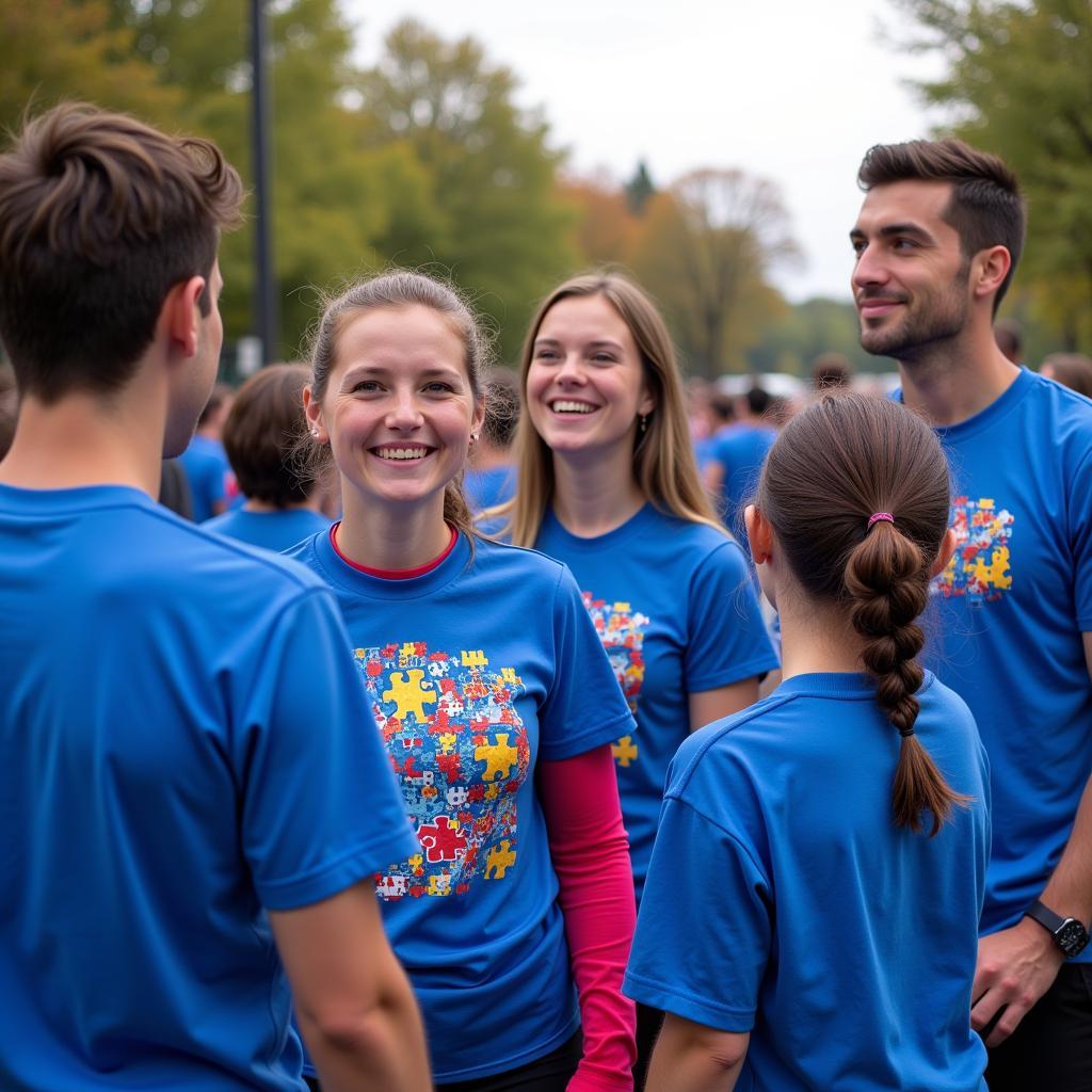 Wearing Autism Support Shirt at an Event