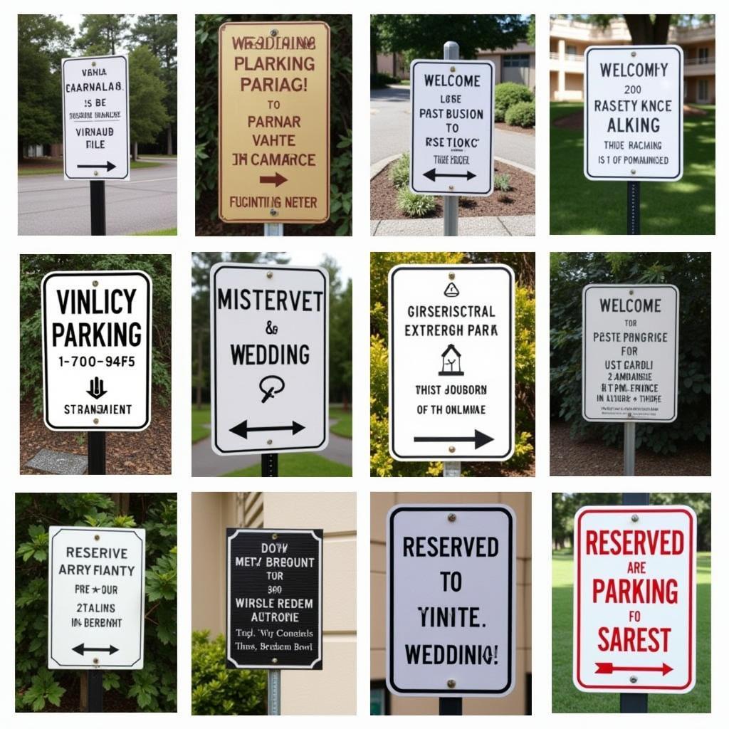 Different Types of Wedding Parking Signs