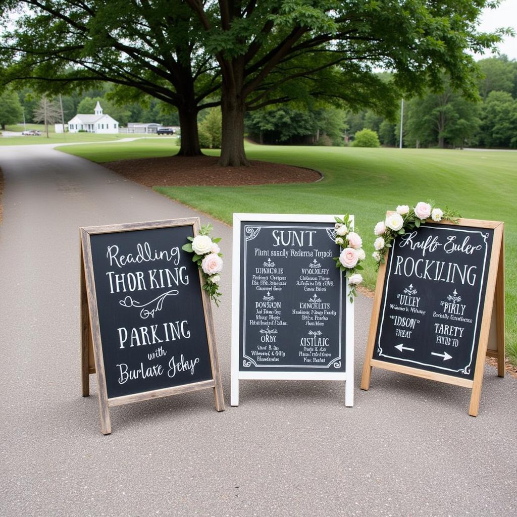 Rustic Chalkboard Wedding Parking Signs