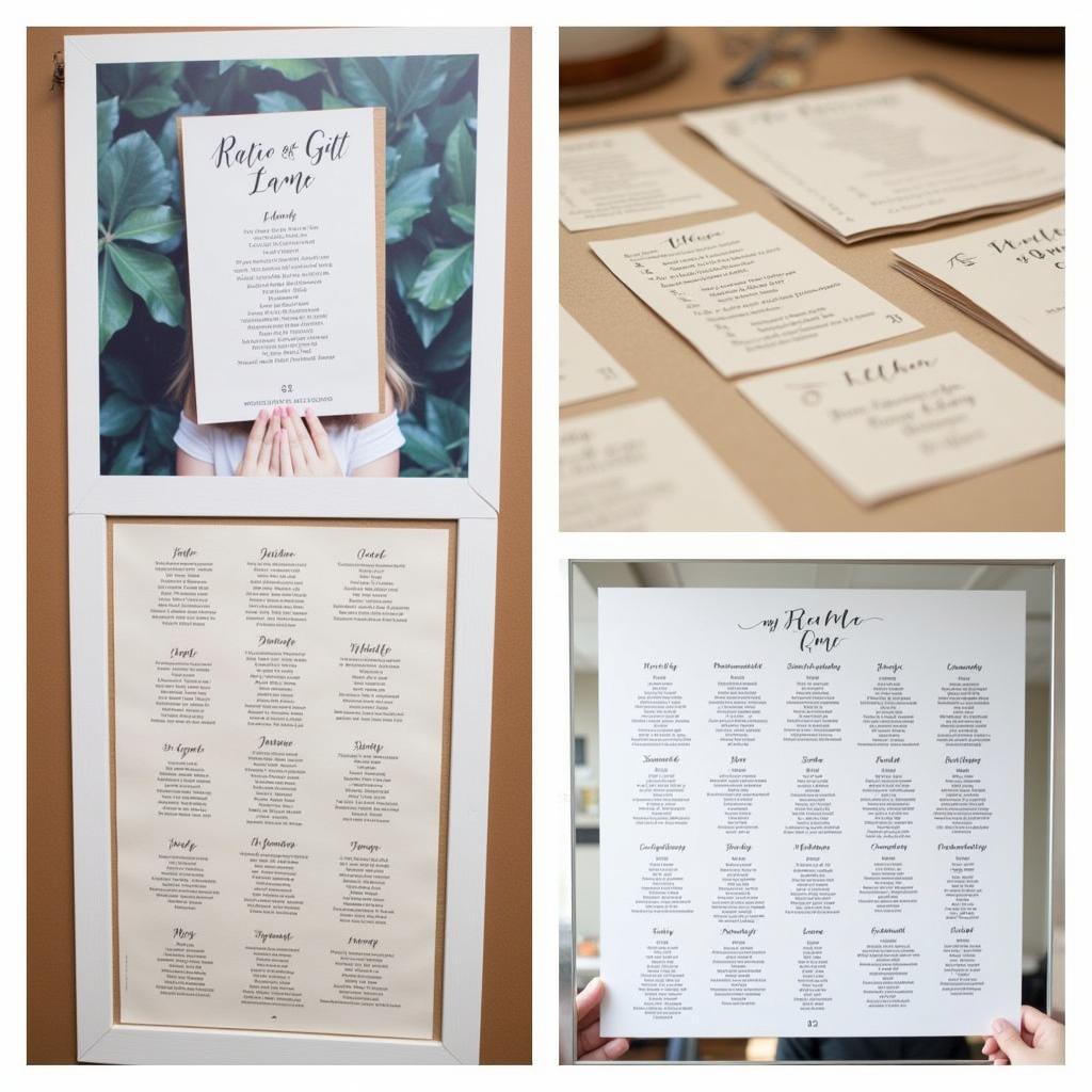 Wedding Seating Chart Printing Options