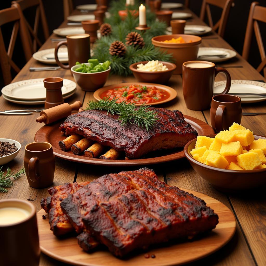 Western Christmas Dinner Table Setting