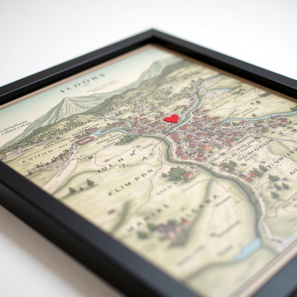 Framed "Where We Met" Map Gift