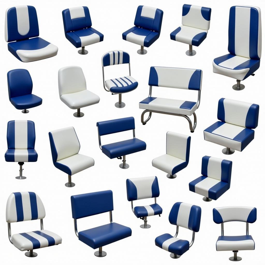 White and Blue Boat Seats on Different Boat Styles